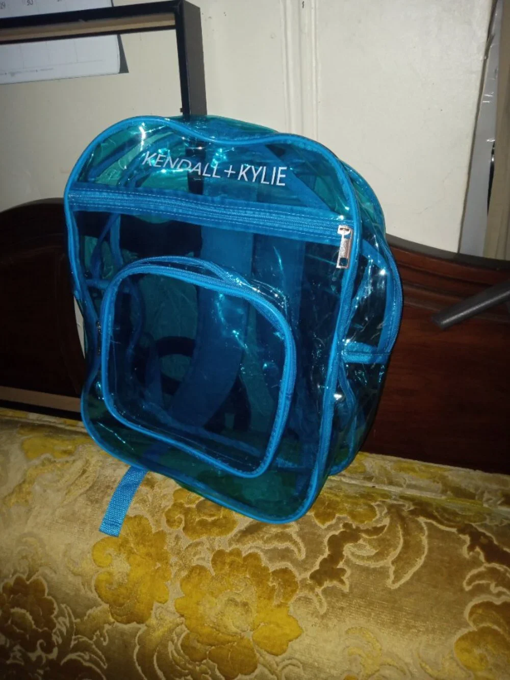 Kendall + Kylie Clear PVC Backpack blue